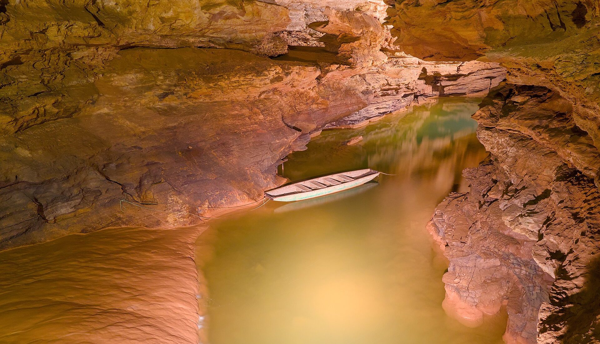 Stalactites above the river